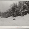 Highway during blizzard near Brattleboro, Vermont