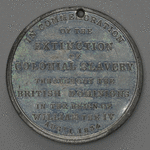 "Extinction of Colonial Slavery" aluminum medal