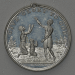 Jubilee in Commemoration of the Abolition of Slavery in the British Colonies pewter medal 