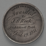 “Awarded to J.S. Rock for Artificial Teeth” medal