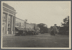 View of Main Street. Looking north. Town Hall on right. Was Mansion House (1854, 1858) and Union School (1873). Sag Harbor, Southampton