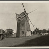 Windmill. West side of Windmill Lane, north of West Main Street. Burned down July 1924. Windmill cottage on right. Amagansett, East Hampton