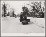 Farmer coming into town with sled. Woodstock, Vermont