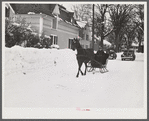 Going to town in a sleigh. Woodstock, Vermont