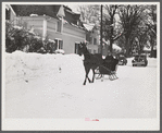 Going to town in a sleigh. Woodstock, Vermont