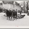 Farmers coming into town with sled. Woodstock, Vermont