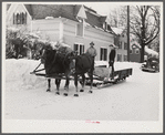 Farmers coming into town with sled. Woodstock, Vermont