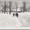 Returning with the horses to the barn after they have hauled the frozen truck up to the gas station on road. Upwey farm, Woodstock, Vermont