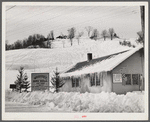 Ski hut and tow built by Clinton Gilbert, farmer in Woodstock, Vermont. The first ski town in the United States was built on this property and it has increased his income about twenty five percent, and enables him to do many repairs on this property