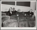 Townspeople eating lunch during noon recess of town meeting. Woodstock, Vermont