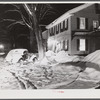 Old home converted into an inn at night. Woodstock, Vermont