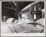 Old home converted into an inn at night. Woodstock, Vermont