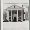 Town hall on day of town meeting. Woodstock, Vermont