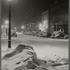 Center of town. Woodstock, Vermont. "Snowy night"
