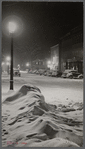 Center of town. Woodstock, Vermont. "Snowy night"