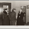 Citizens discussion town meeting in lobby of town hall. Woodstock, Vermont