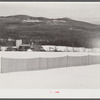 Iris dairy farm and drift fence near Franconia, New Hampshire