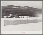 Iris dairy farm and drift fence near Franconia, New Hampshire