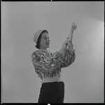Woman modeling gloves