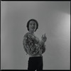 Woman modeling gloves