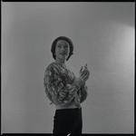 Woman modeling gloves