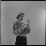 Woman modeling gloves
