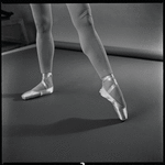 Yvonne Mounsey (?) modeling pointe shoes