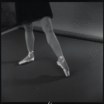 Yvonne Mounsey (?) modeling pointe shoes