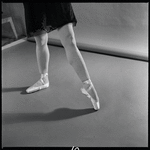 Yvonne Mounsey (?) modeling pointe shoes