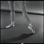 Yvonne Mounsey (?) modeling pointe shoes