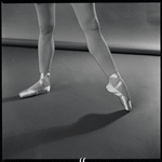 Yvonne Mounsey (?) modeling pointe shoes
