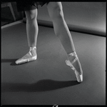 Yvonne Mounsey (?) modeling pointe shoes