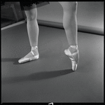 Yvonne Mounsey (?) modeling pointe shoes