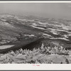 Looking northeast from the top of Mount Mansfield. Smugglers Notch near Stowe, Vermont