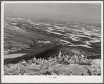 Looking northeast from the top of Mount Mansfield. Smugglers Notch near Stowe, Vermont