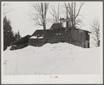 Sugar house on Walter Gaylord's farm. Mad River Valley, Vermont. Making syrup on King evaporator. He averages about 150 gallons of syrup annually this year tapped only 600 out of his 1000 trees because of unusually deep snow and late spring. He owns