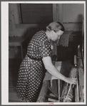 Mrs. Lloyd Young weaving a rug at Plum Bayou Project, Arkansas (see general caption)