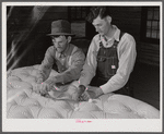 Farmers working in mattress-making unit. Community service center, Faulkner County, Centerville, Arkansas (see general caption)