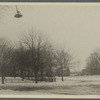 View of Whale Rib Archway. South side Amagansett Road, at junction with Egypt Lane. Little house in center, west side Egypt Lane, James G. Gay owner (1923). East Hampton, East Hampton