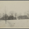 View of west side North Main Street. At junction with Amagansett Road, south of Hook Mill. Left: Bushnell family, Smith (1923). Center: Dr. Edwards (1925). East Hampton, East Hampton