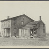 Morrell house. SW corner Woodside Ave. and Dutch Kills Road (Middelburgh Ave.) on Newtown line. Built about 1725 by John Morrell. Destroyed by fire Nov. 1925. (Detailed history on back of photo.) Long Island City