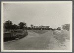 View of road to Accabonac (Springs). Left: Johnston Parsons house (Geo. Parsons now), Next: T.L. Miller (1873), Center: Ashawagh Hall (former School No. 4), Right: Church. Springs, East Hampton