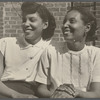 Portrait of two women smiling