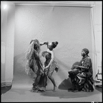 Curtiss James with unidentified dancer and drummer