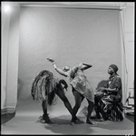 Curtiss James with unidentified dancer and drummer