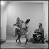 Curtiss James with unidentified dancer and drummer
