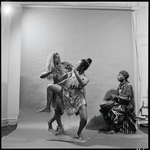 Curtiss James with unidentified dancer and drummer