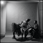Curtiss James with unidentified dancer and drummer