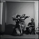 Curtiss James with unidentified dancer and drummer