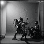 Curtiss James with unidentified dancer and drummer